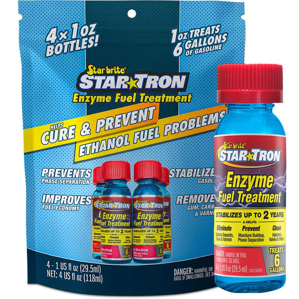 Star brite Star-Tron Enzyme Fuel Treatment - Classic Gas Formula - Contains (4) 1 oz Bottles [14301-4]
