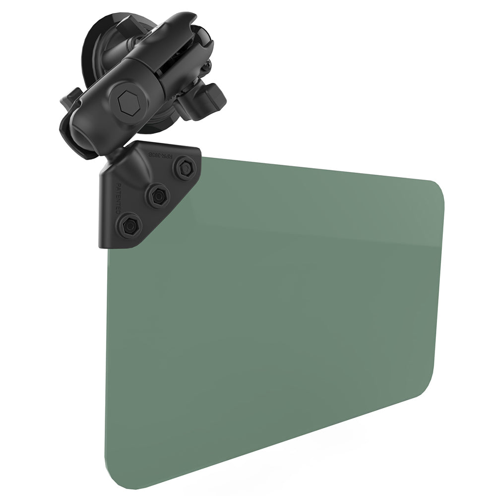 RAM Mount Suction Cup Mount w/Dark Green Sun Visor - 50% Tint [RAM-B-166-326-VIS-G1U]