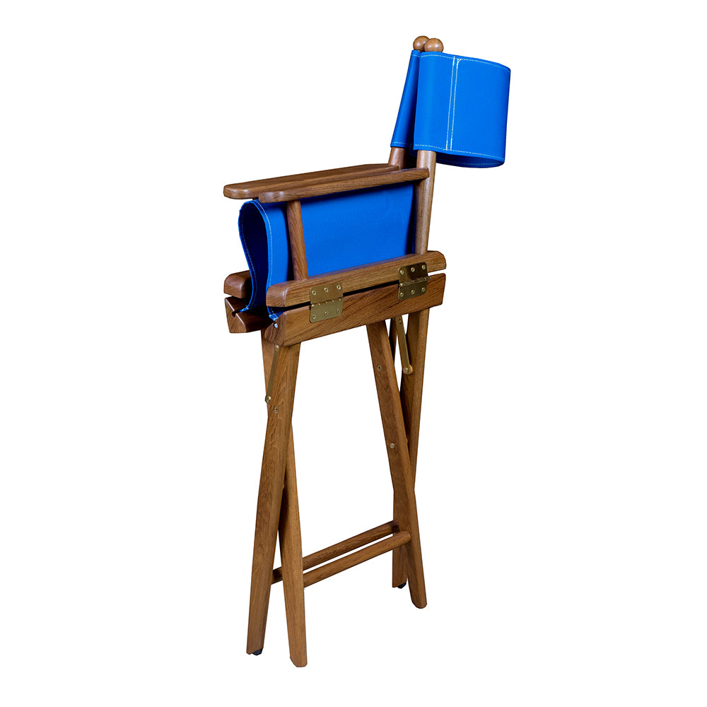 Whitecap Directors Chair w/Blue Seat Covers - Teak [60041]