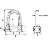 Wichard Self-Locking D Shackle - Diameter 8mm - 5/16" [1204W]