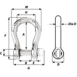 Wichard Captive Pin Bow Shackle - Diameter 10mm - 13/32" [1445W]