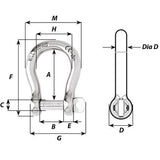 Wichard Not Self-Locking Bow Shackle - 20mm Diameter - 25/32" [1248W]