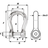 Wichard Self-Locking Allen Head Pin Bow Shackle - 12mm Diameter - 15/32" [1346W]