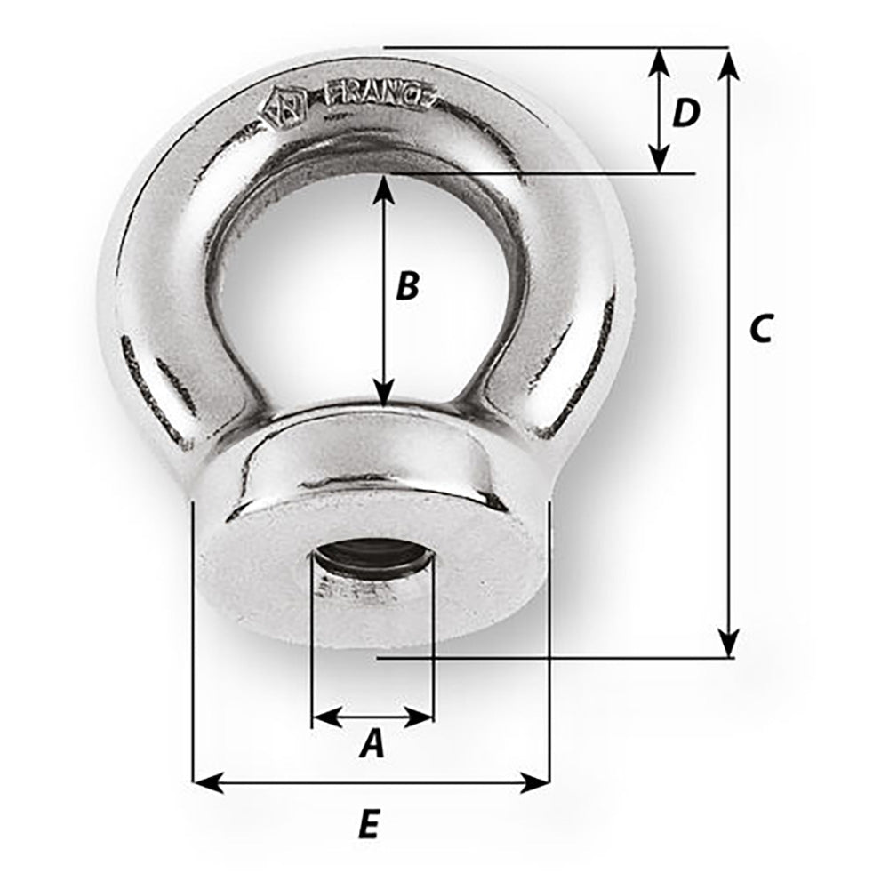 Wichard 10mm Eye Nut - Thread M12 x 175mm [6356W]