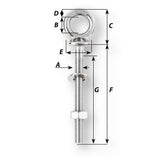 Wichard Eye Bolt - M10 x 150mm - Length 100mm [6495W]