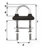 Wichard Black Watertight U-Bolt - 10mm Diameter - 25/64" - 90mm Length - 3-35/64" [65351W]